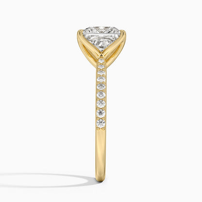Elodie Cathedral Diamond Ring - Princess Cut Center Stone
