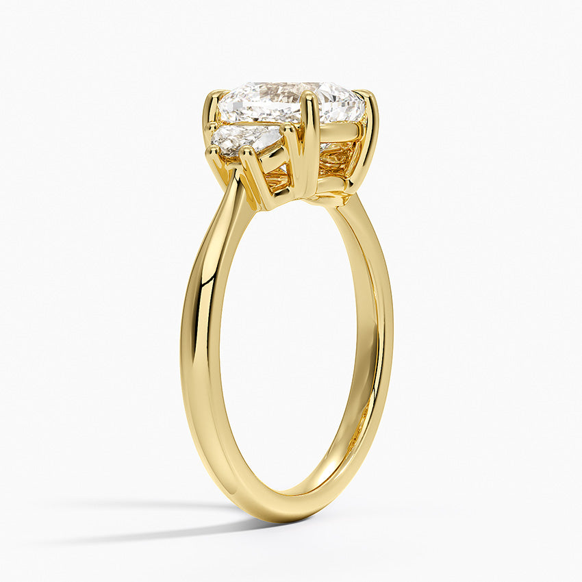Half Moon Three Stone Diamond Ring (1/4 ct. tw.) - Cushion Cut Center Stone