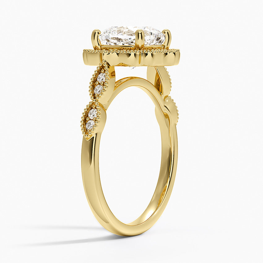 Cadenza Halo Diamond Ring - Cushion Cut Center Stone