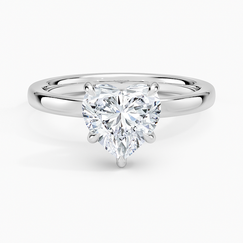 Fairmined Perfect Fit Solitaire 2mm Ring - Heart Center Stone
