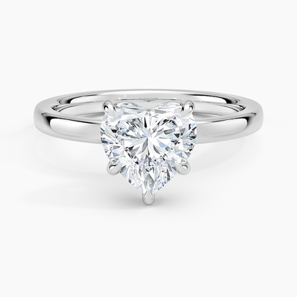 Fairmined Perfect Fit Solitaire 2mm Ring - Heart Center Stone