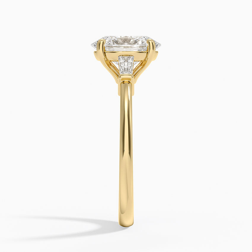 Symphony Tapered Baguette Three Stone Diamond Ring (1/5 ct. tw.) - Oval Cut Center Stone