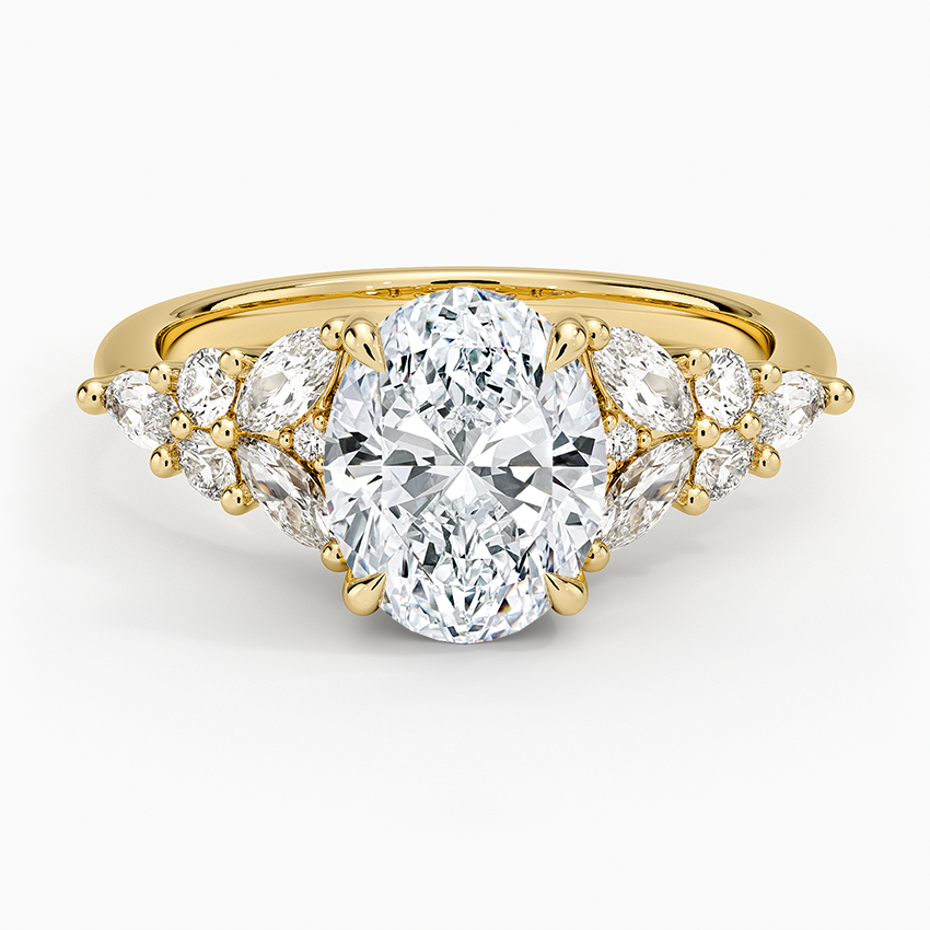 Nadia Taper Diamond Ring - Oval Center Stone