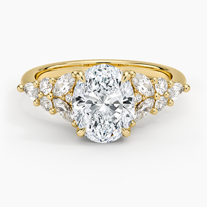 Nadia Taper Diamond Ring - Oval Center Stone