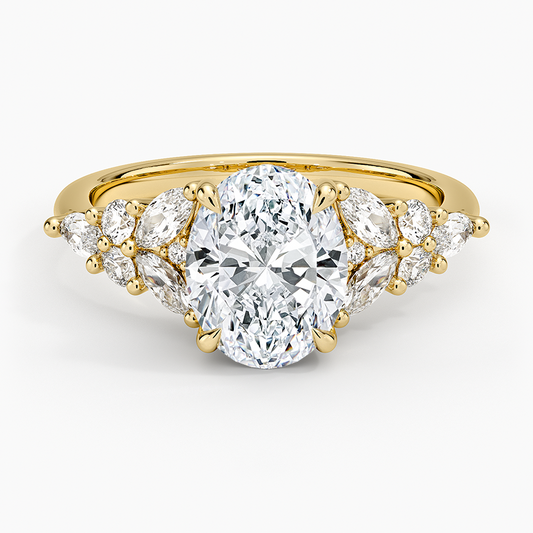 Nadia Taper Diamond Ring - Oval Center Stone
