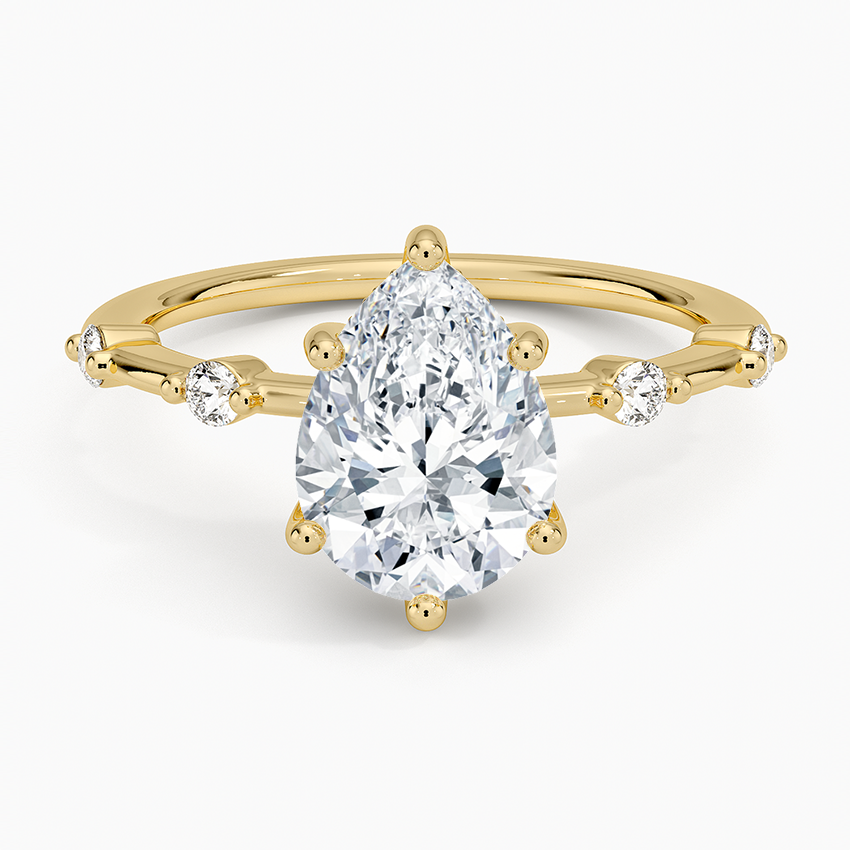 Aimee Hidden Halo Diamond Ring - Pear Center Stone