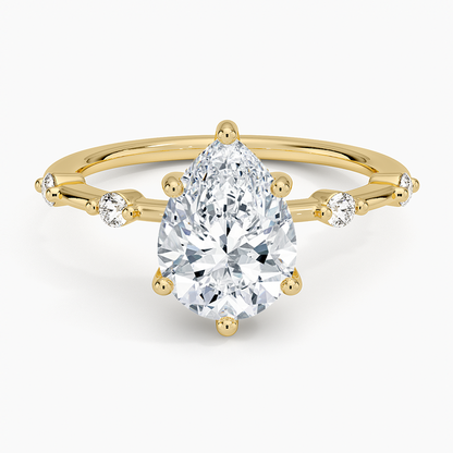 Aimee Hidden Halo Diamond Ring - Pear Center Stone