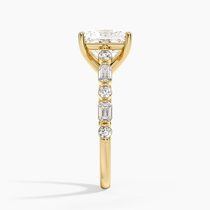 Kensington Half Coverage Diamond Ring (1/2 ct. tw.) - Princess Cut Center Stone