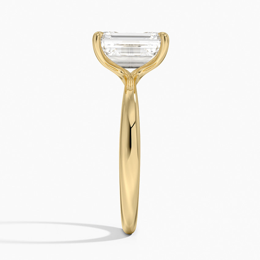Freesia 2.7mm Solitaire Ring - Emerald Cut Center Stone