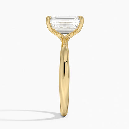 Freesia 2.7mm Solitaire Ring - Emerald Cut Center Stone