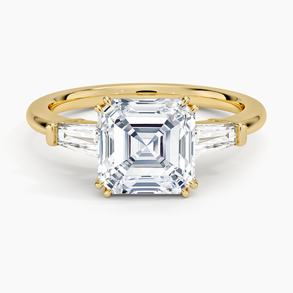 Symphony Double Prong Three Stone Diamond Ring (1/2 ct. tw.) - Asscher Cut Center Stone
