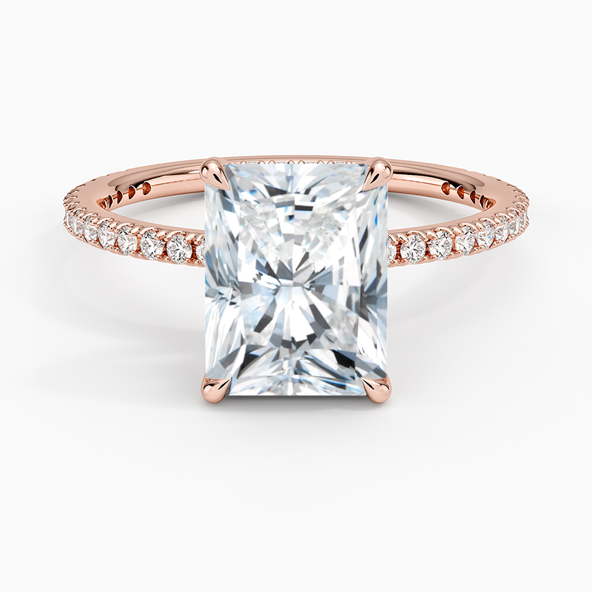 Perfect Fit Three-Quarter Diamond Ring (1/4 ct. tw.) - Radiant Cut Center Stone