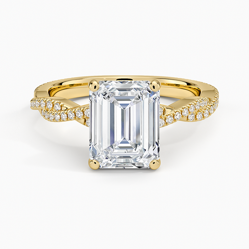 Petite Luxe Twisted Vine Diamond Ring (1/4 ct. tw.) - Emerald Cut Center Stone