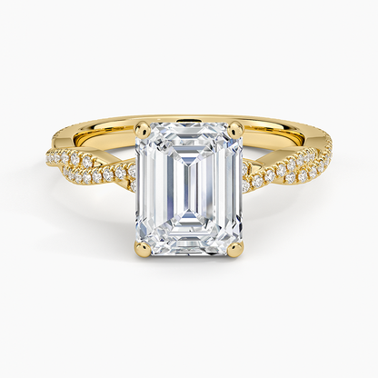 Petite Luxe Twisted Vine Diamond Ring (1/4 ct. tw.) - Emerald Cut Center Stone