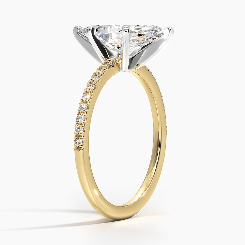 Ballad Half Coverage Diamond Ring (1/8 ct. tw.) - Marquise Center Stone