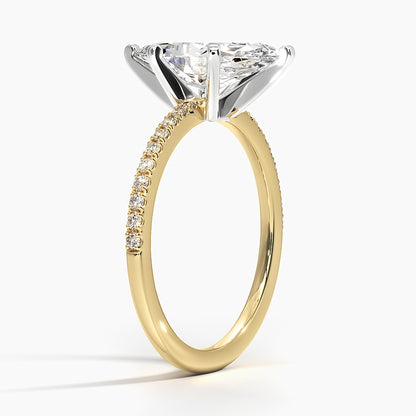 Ballad Half Coverage Diamond Ring (1/8 ct. tw.) - Marquise Center Stone
