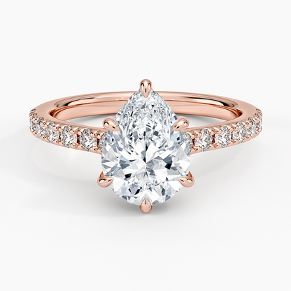 Grand Lissome Diamond Ring - Pear Center Stone