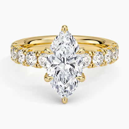 Ellora Half Coverage Diamond Ring - Marquise Center Stone
