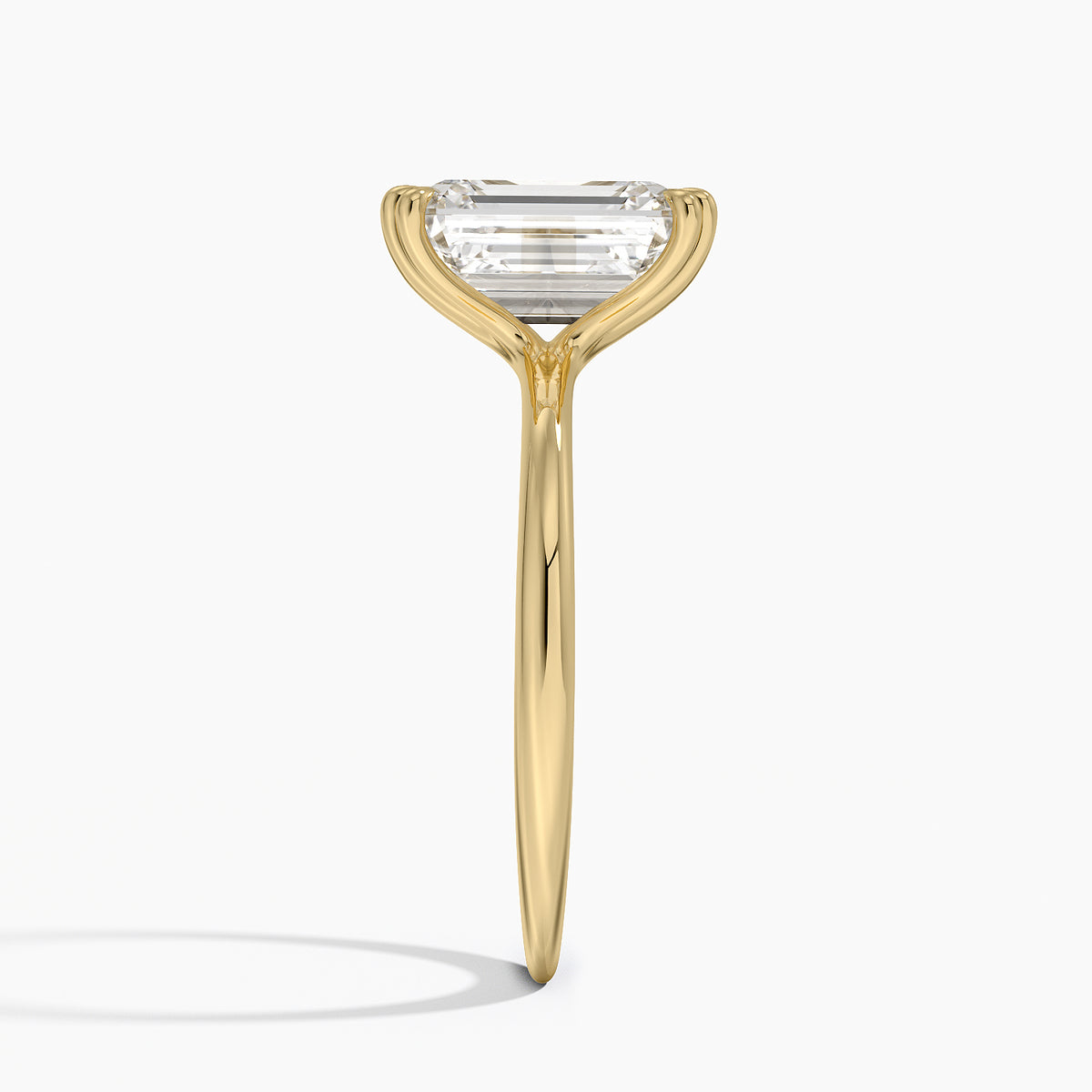 Freesia Six-Prong Solitaire Ring - Emerald Cut Center Stone