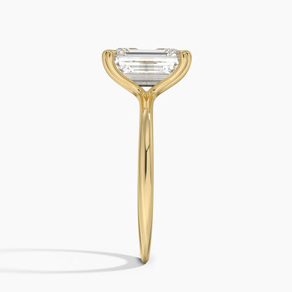 Freesia Six-Prong Solitaire Ring - Emerald Cut Center Stone