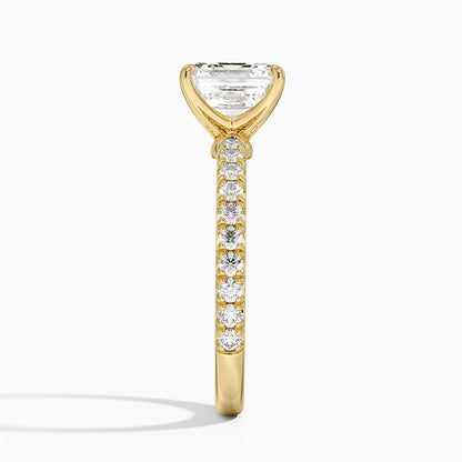 Amelie Three-Quarter Coverage Diamond Ring - Asscher Cut Center Stone