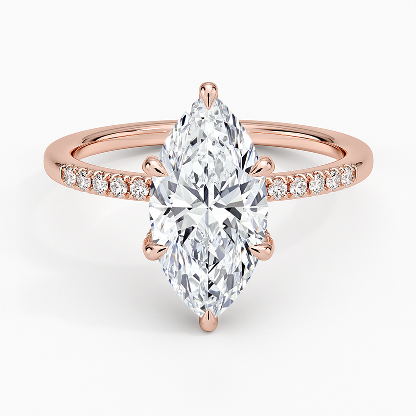 Viviana One-Quarter Coverage Diamond Ring - Marquise Center Stone