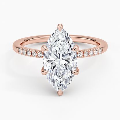 Viviana One-Quarter Coverage Diamond Ring - Marquise Center Stone