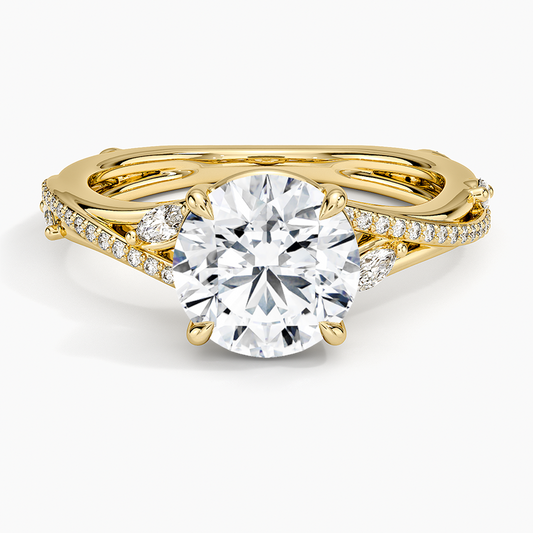 Begonia Vine Diamond Ring (1/4 ct. tw.) - Round Center Stone