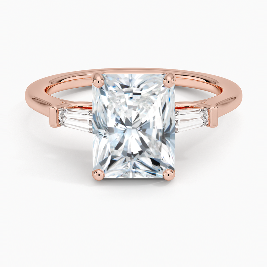 Symphony Perfect Fit Tapered Baguette Diamond Ring - Radiant Cut Center Stone