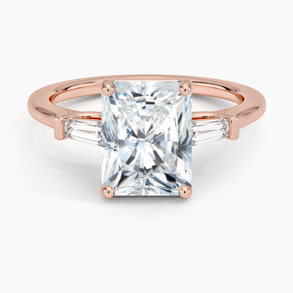Symphony Perfect Fit Tapered Baguette Diamond Ring - Radiant Cut Center Stone