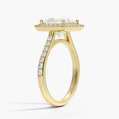 Halo Diamond Ring with Side Stones (1/3 ct. tw.) - Princess Cut Center Stone
