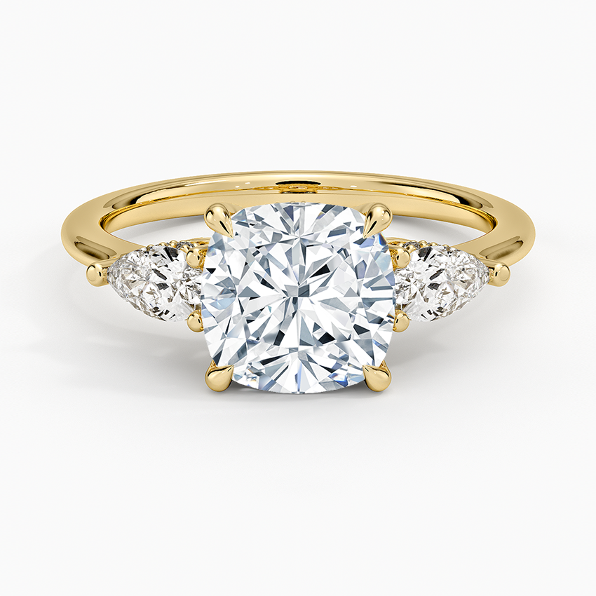Adorned Opera Three Stone Diamond Ring (1/2 ct. tw.) - Cushion Cut Center Stone