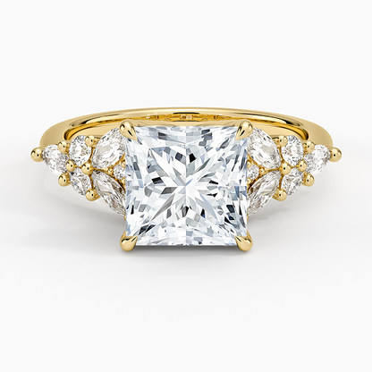 Nadia Taper Diamond Ring - Princess Cut Center Stone