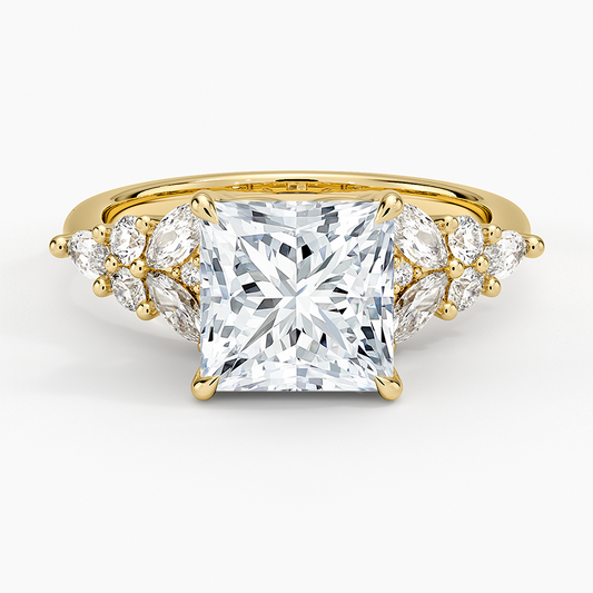 Nadia Taper Diamond Ring - Princess Cut Center Stone