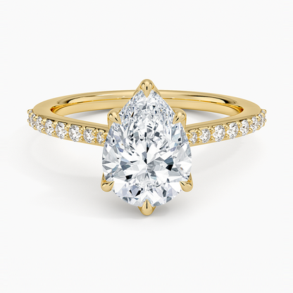 Elodie Cathedral Diamond Ring - Pear Center Stone