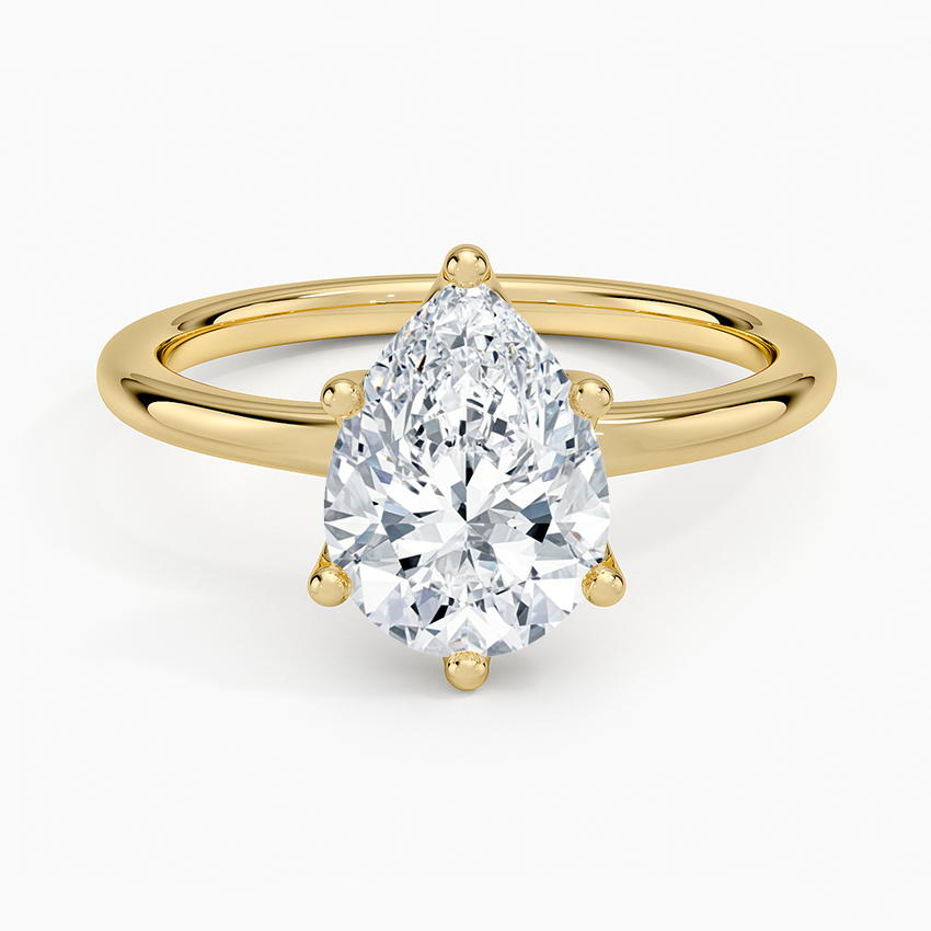 Fleur Solitaire Ring - Pear Center Stone