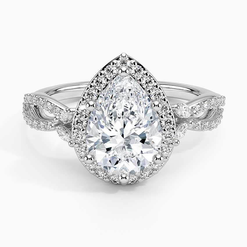 Luxe Willow Halo Diamond Ring (2/5 ct. tw.) - Pear Center Stone