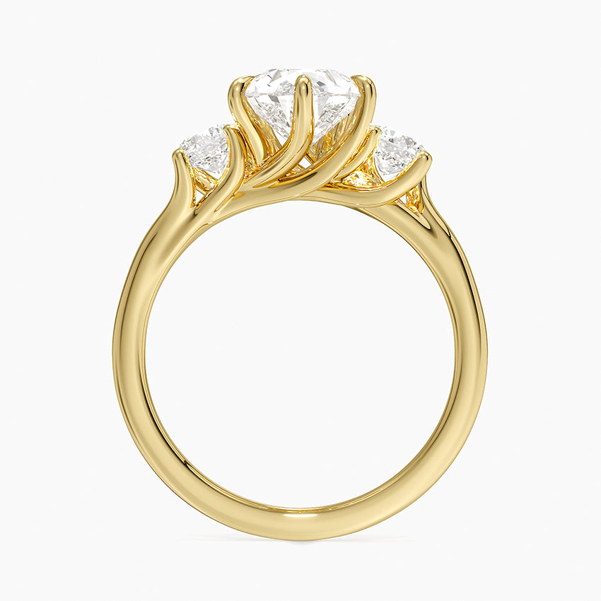 Luxe Delilah Three Stone Diamond Ring - Pear Center Stone