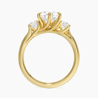 Luxe Delilah Three Stone Diamond Ring - Pear Center Stone