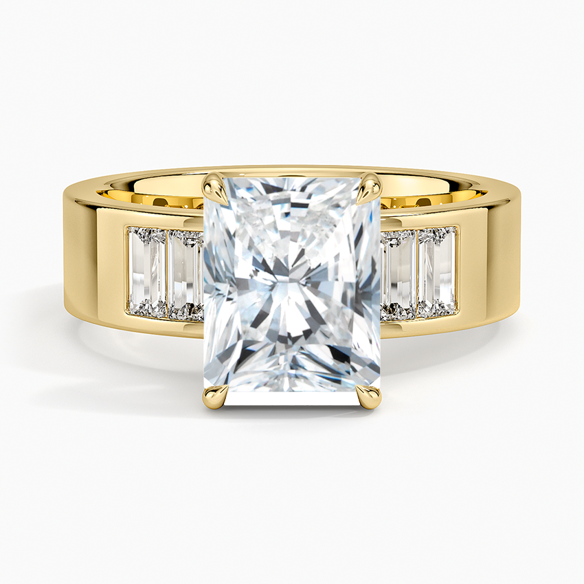 Peyton 5mm Channel-Set Diamond Ring - Radiant Cut Center Stone