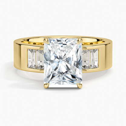 Peyton 5mm Channel-Set Diamond Ring - Radiant Cut Center Stone