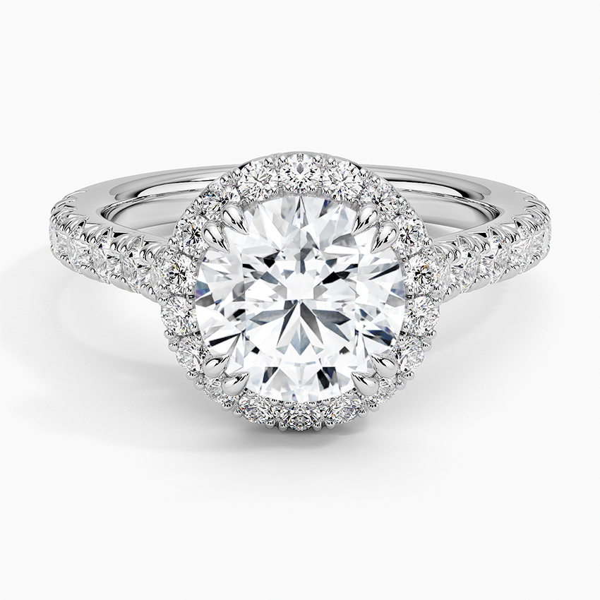 Sienna Halo Half Coverage Diamond Ring (2/3 ct. tw.) - Round Center Stone
