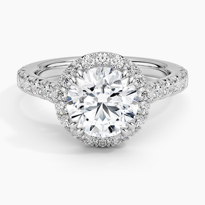 Sienna Halo Half Coverage Diamond Ring (2/3 ct. tw.) - Round Center Stone