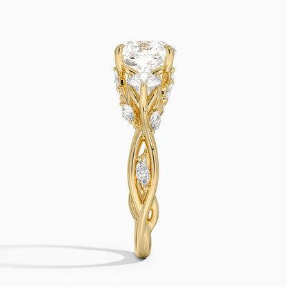 Secret Garden Three Stone Diamond Ring (3/4 ct. tw.) - Cushion Cut Center Stone