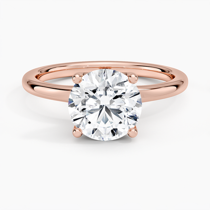 Fleur Solitaire Ring - Round Center Stone