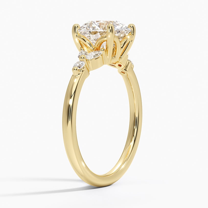 Verbena Diamond Ring - Round Cut Center Stone
