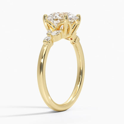 Verbena Diamond Ring - Round Cut Center Stone
