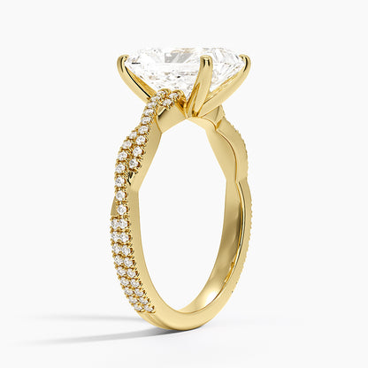 Petite Luxe Twisted Vine Diamond Ring (1/4 ct. tw.) - Radiant Cut Center Stone