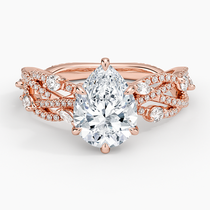 Grand Secret Garden Diamond Ring - Pear Center Stone