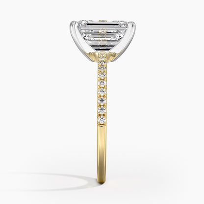 Ballad Half Coverage Diamond Ring (1/8 ct. tw.) - Emerald Cut Center Stone